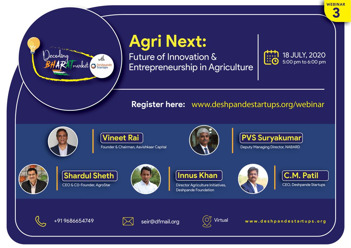 Agri Next webinar announcement in the Decoding Bharat Market series