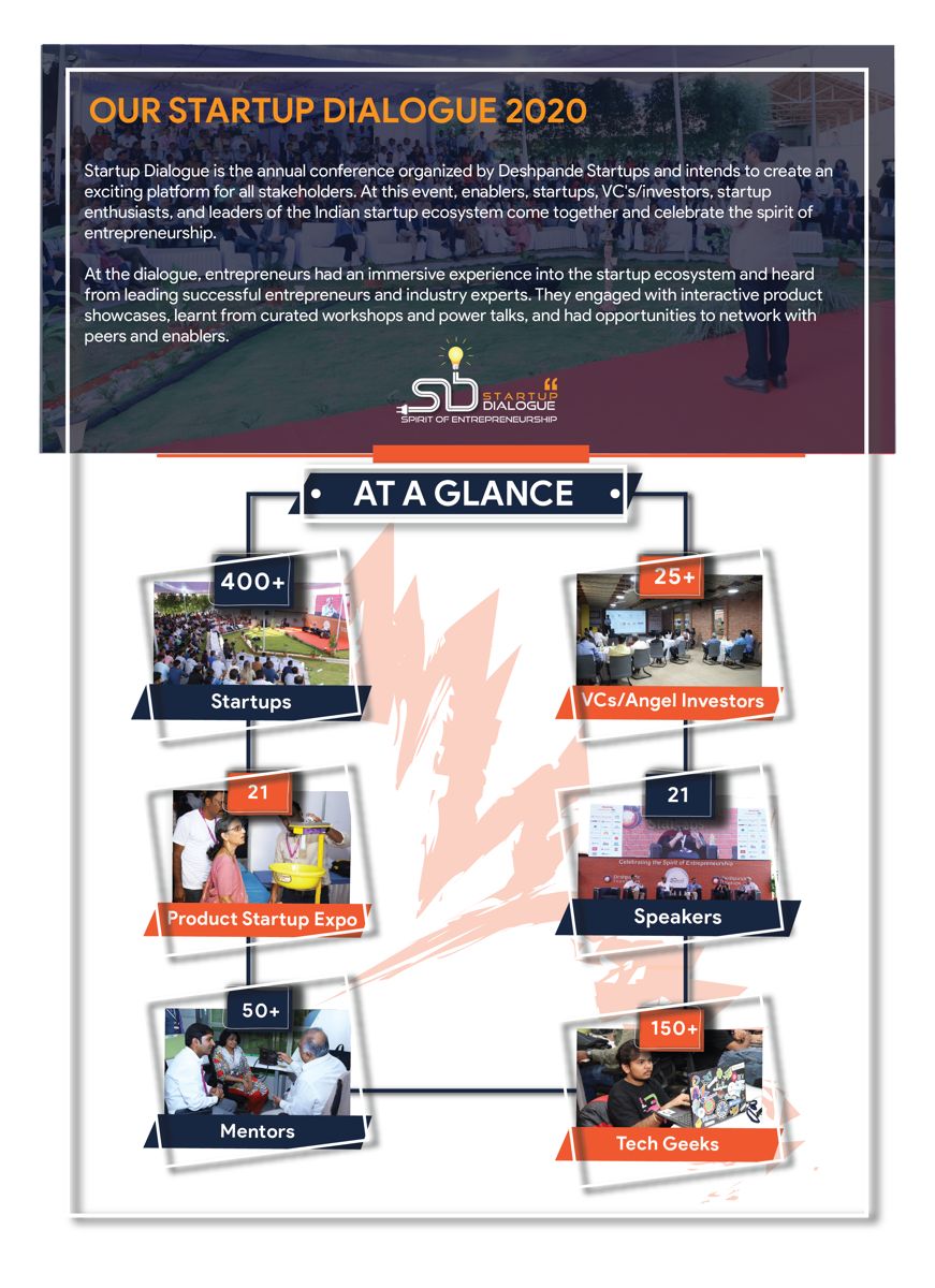 Startup Dialogue 2020 at a glance page from the brochure
